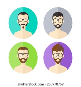 hipster man avatar user icon picture - cartoon character