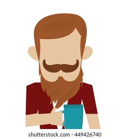 hipster man with beard and mustache