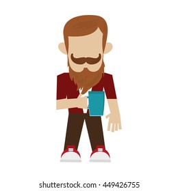 hipster man with beard and mustache
