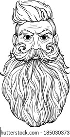 hipster man with beard. old