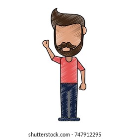 hipster man bearded avatar head icon image vector illustration design