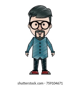Hipster man cartoon