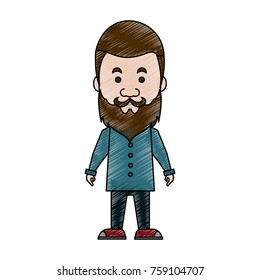 Hipster man cartoon