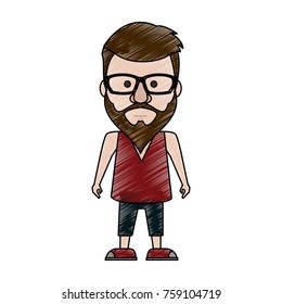 Hipster man cartoon