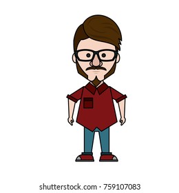 Hipster man cartoon