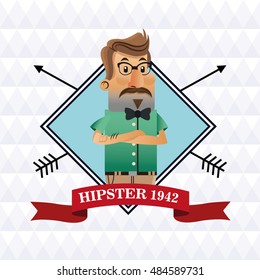 Hipster man cartoon design