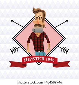 Hipster man cartoon design