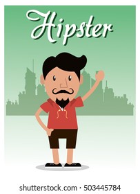 Hipster man cartoon design