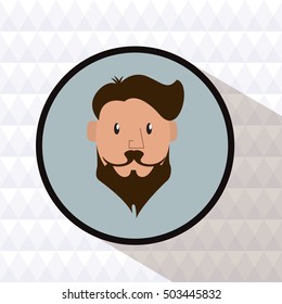 Hipster man cartoon design