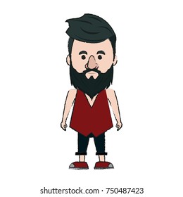 Hipster man cartoon icon vector illustration graphic design