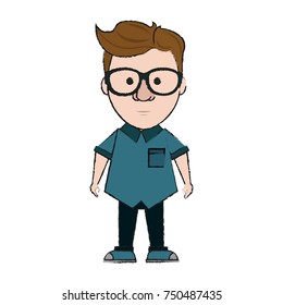 Hipster man cartoon icon vector illustration graphic design