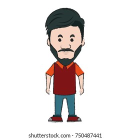 Hipster man cartoon icon vector illustration graphic design