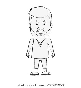 Hipster man cartoon icon vector illustration graphic design