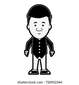 Hipster man cartoon icon vector illustration graphic design