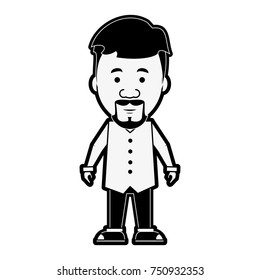 Hipster man cartoon icon vector illustration graphic design