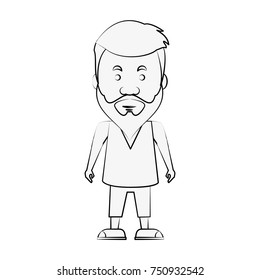 Hipster man cartoon icon vector illustration graphic design