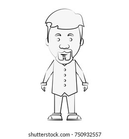 Hipster man cartoon icon vector illustration graphic design