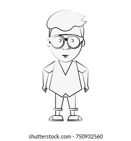 Hipster man cartoon icon vector illustration graphic design