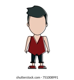 Hipster man cartoon icon vector illustration graphic design