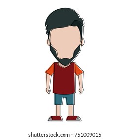 Hipster man cartoon icon vector illustration graphic design