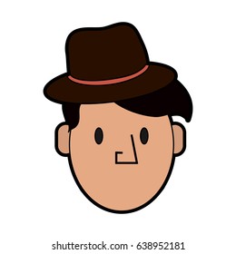 hipster man character icon image 