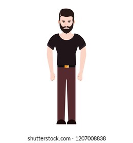 hipster man character on white background