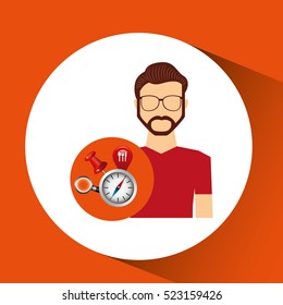 hipster man collection navigation elements concept vector illustration eps 10