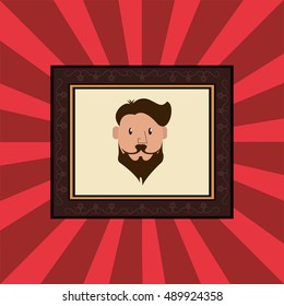 hipster man emblem image