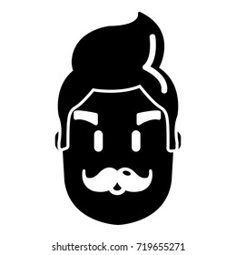 Hipster man face icon . Simple illustration of hipster man face vector icon for web design isolated on white background