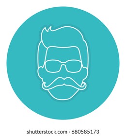 hipster man head character