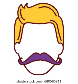 hipster man head character