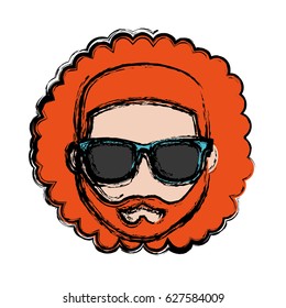 hipster man icon