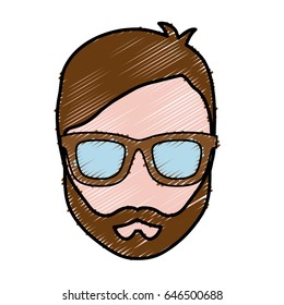 hipster man icon