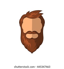 Hipster man icon in cartoon style on a white background