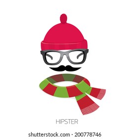 hipster man icon. Fashion silhouette hipster style, vector illustration