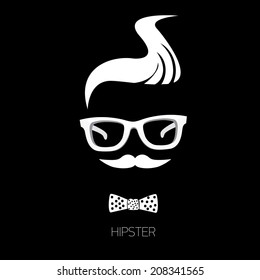 hipster man icon. Fashion silhouette hipster style, vector illustration