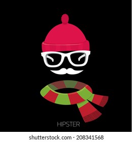 hipster man icon. Fashion silhouette hipster style, vector illustration
