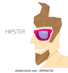 hipster man icon. Fashion silhouette hipster style, vector illustration