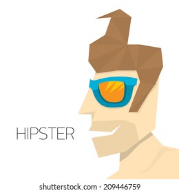 hipster man icon. Fashion silhouette hipster style, vector illustration