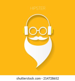 hipster man icon. Fashion silhouette hipster style, vector illustration