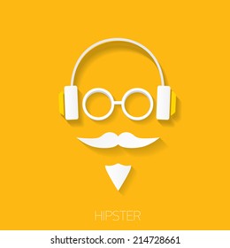 hipster man icon. Fashion silhouette hipster style, vector illustration