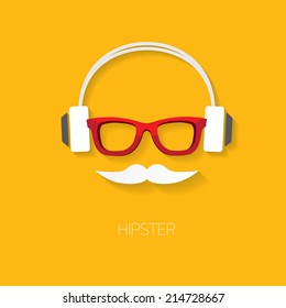 hipster man icon. Fashion silhouette hipster style, vector illustration