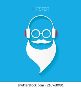 hipster man icon. Fashion silhouette hipster style, vector illustration