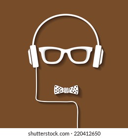 hipster man icon. Fashion silhouette hipster style, vector illustration