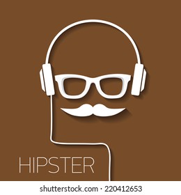 hipster man icon. Fashion silhouette hipster style, vector illustration