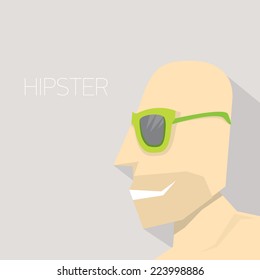 hipster man icon. Fashion silhouette hipster style, vector illustration