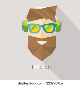 hipster man icon. Fashion silhouette hipster style, vector illustration
