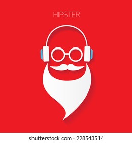 hipster man icon. Fashion silhouette hipster style, vector illustration
