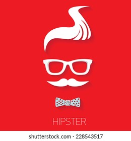hipster man icon. Fashion silhouette hipster style, vector illustration