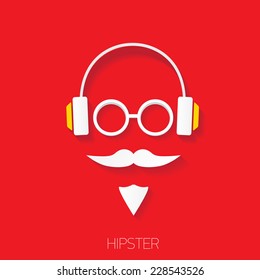 hipster man icon. Fashion silhouette hipster style, vector illustration